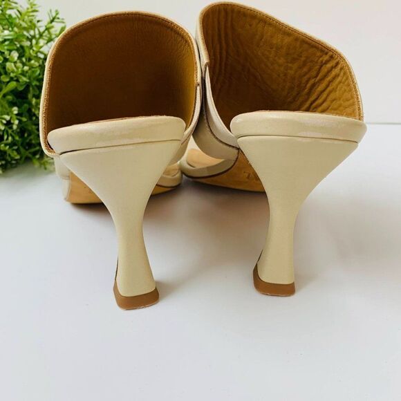 Revolve Toral Mule Sandal Heel Size 41 in Sand Leather Made in Spain - Picture 4 of 13
